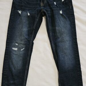 Old Navy Men's Distressed Slim Skinny Jeans, Dark Blue Wash, Size 28×28